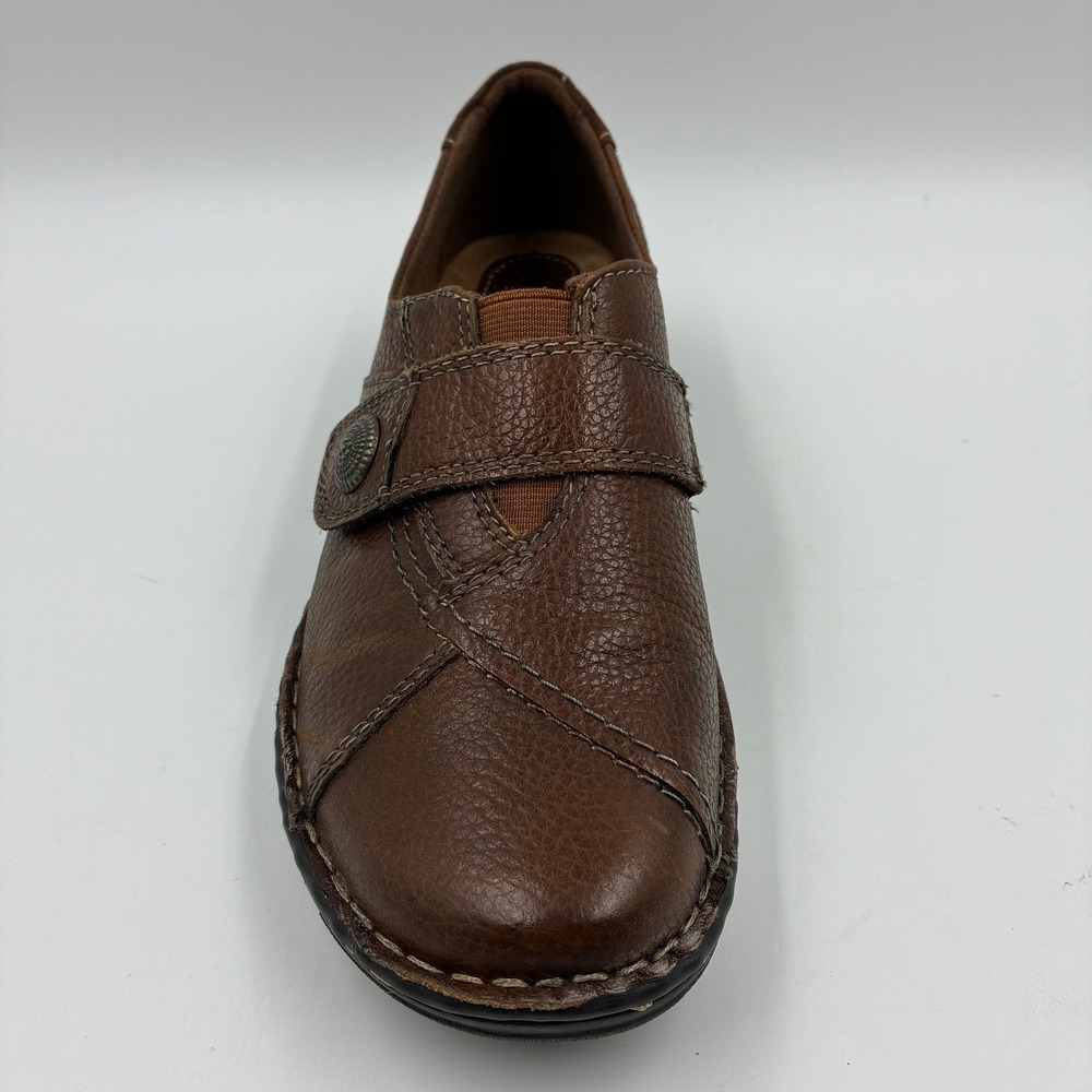 Earth Origins Evelyn Brown Leather Loafers Shoes Womens 9M 2014F Hook Loop Strap - Picture 16 of 16